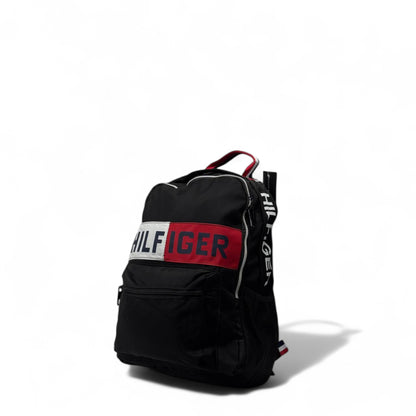 Tommy Hilfiger Logo Backpack 🎯 – Classic Black with Bold Flag Design