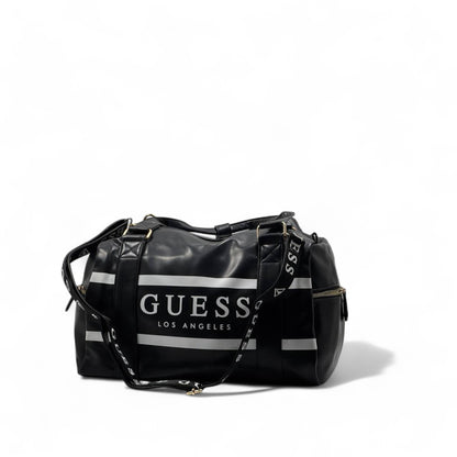 GUESS Los Angeles Duffel Bag 🧳 – Black Faux Leather Gym & Travel Essential