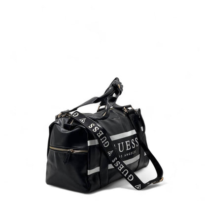 GUESS Los Angeles Duffel Bag 🧳 – Black Faux Leather Gym & Travel Essential