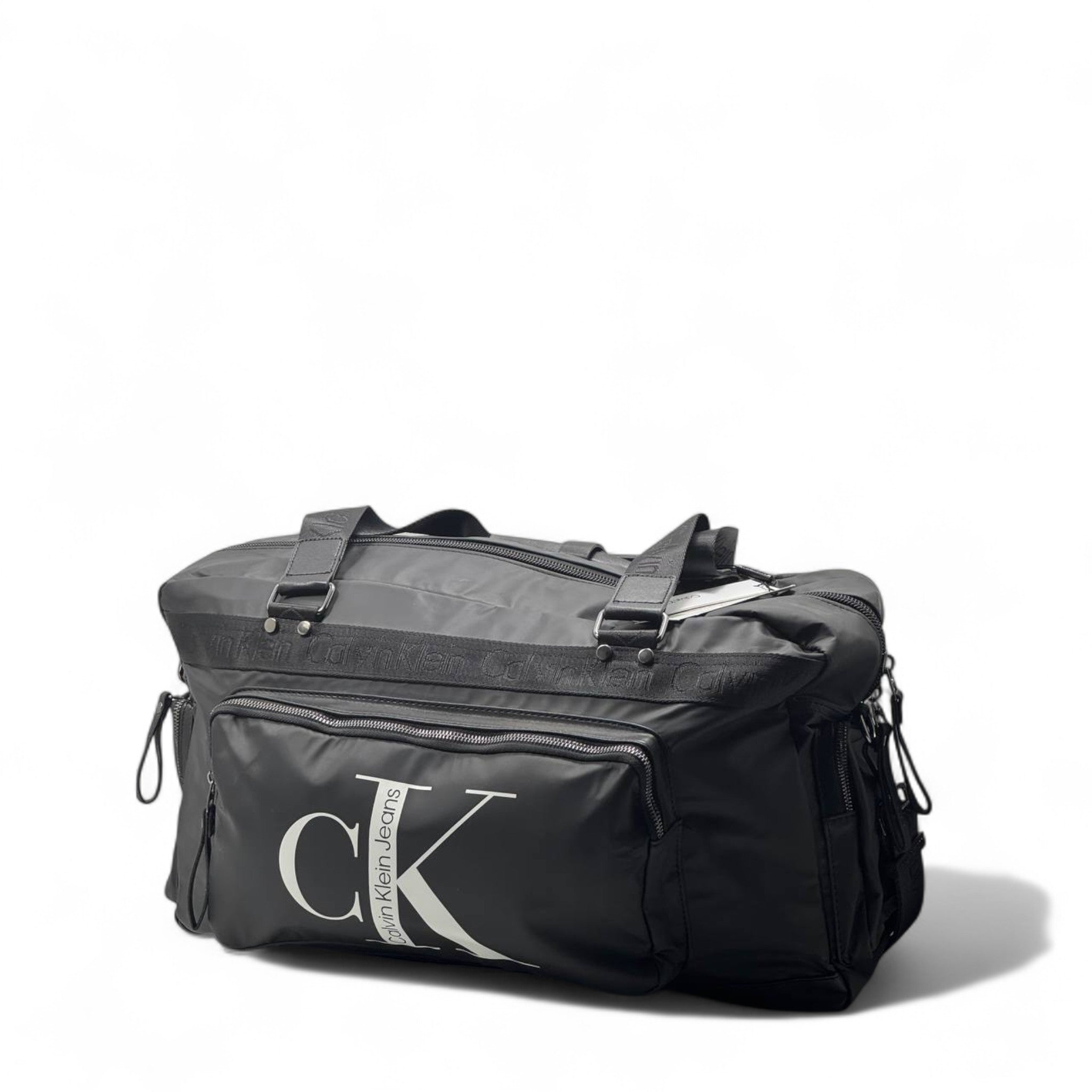 Calvin Klein Jeans Duffel Bag 🧳 – Black Travel & Gym Bag with Oversized CK Logo