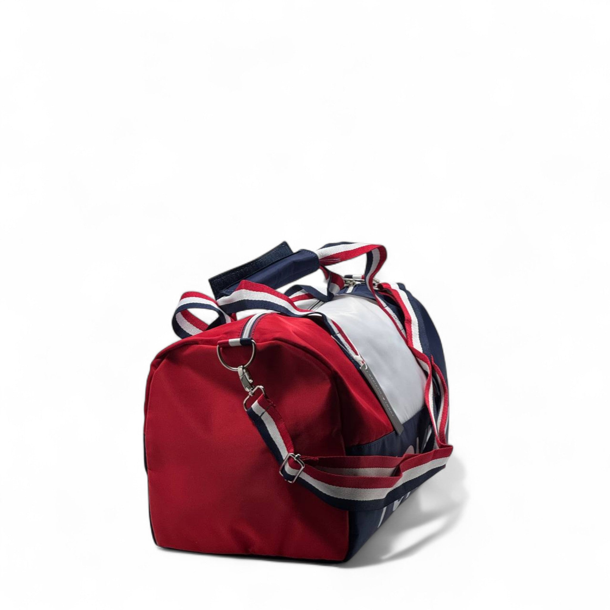Tommy Hilfiger Colorblock Duffel Bag 🧳 – Red, White & Blue Logo Gym Bag