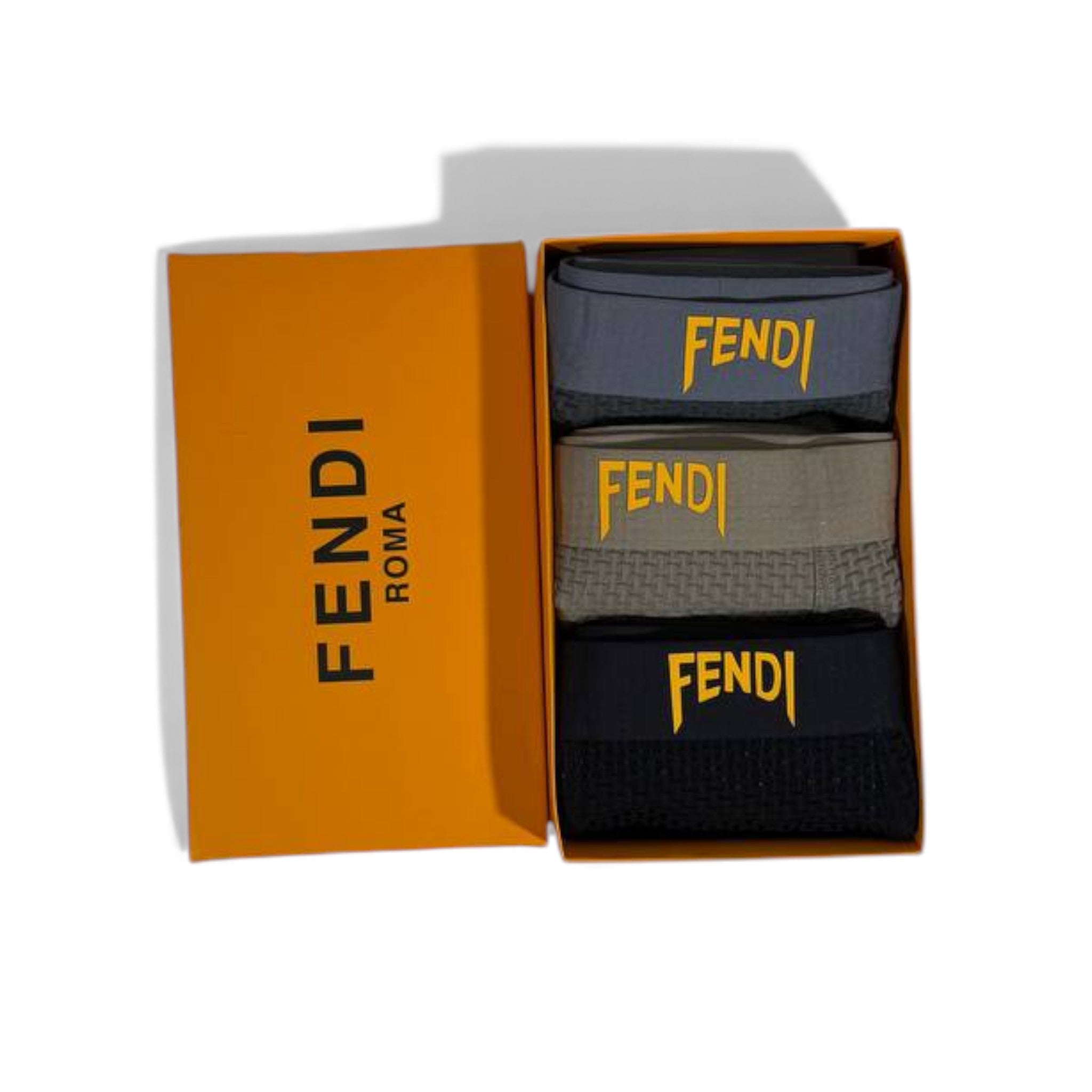 🩲 Fendi Men’s Textured Boxer Briefs – Luxury Comfort 3-Pack