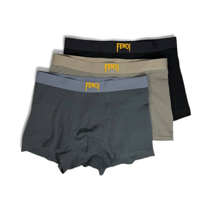 🩲 Fendi Men’s Textured Boxer Briefs – Luxury Comfort 3-Pack