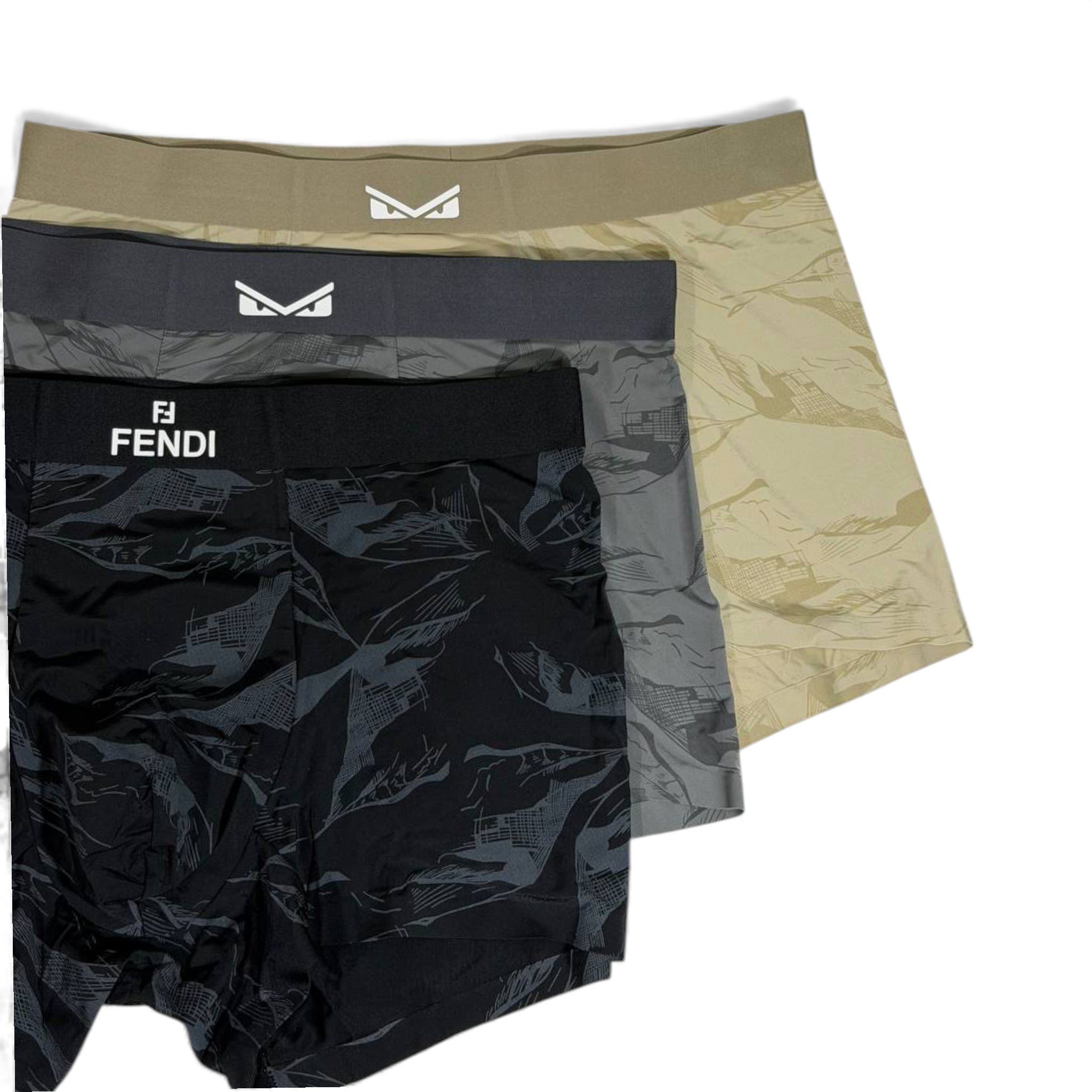 🩲 Fendi Men’s Printed Boxer Briefs – Luxury Style 3-Pack