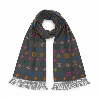 🧣 Louis Vuitton Multicolor Monogram Scarf – Bold Luxury Statement