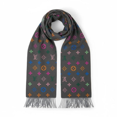 🧣 Louis Vuitton Multicolor Monogram Scarf – Bold Luxury Statement
