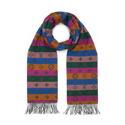 🧣 Louis Vuitton Multicolor Monogram Scarf – Bold Luxury Statement