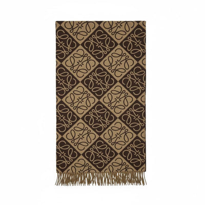 🧣 Loewe Anagram Brown Scarf – Iconic Warm-Tone Luxury