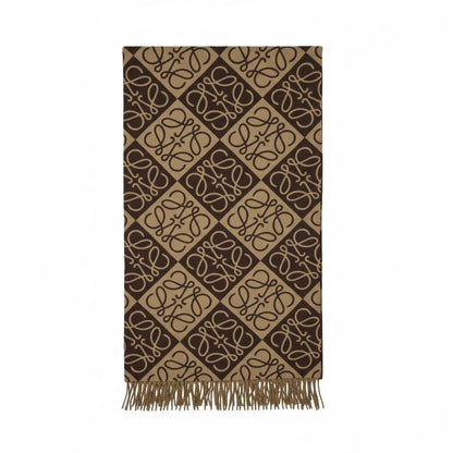 🧣 Loewe Anagram Brown Scarf – Iconic Warm-Tone Luxury