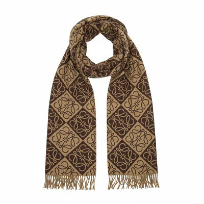 🧣 Loewe Anagram Brown Scarf – Iconic Warm-Tone Luxury