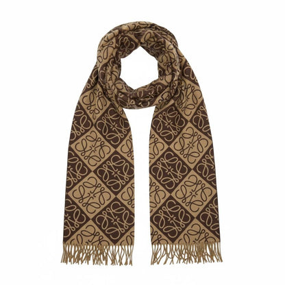 🧣 Loewe Anagram Brown Scarf – Iconic Warm-Tone Luxury