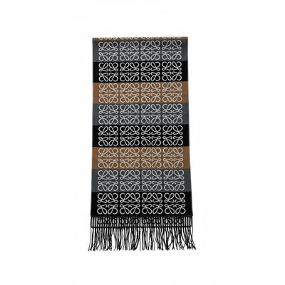 🧣 Loewe Anagram Colorblock Scarf – Bold Neutral Luxury