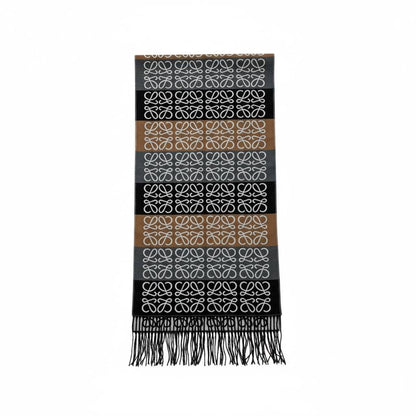 🧣 Loewe Anagram Colorblock Scarf – Bold Neutral Luxury