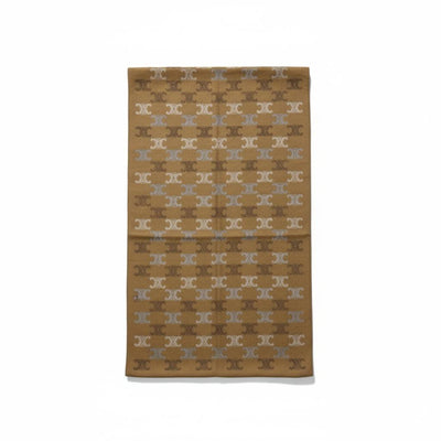 🧣 Celine Triomphe Monogram Scarf – Timeless Brown Luxury