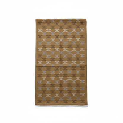 🧣 Celine Triomphe Monogram Scarf – Timeless Brown Luxury