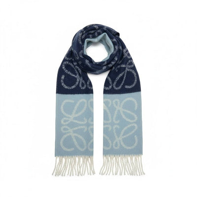 💙 Loewe Anagram Scarf – Elegant Blue Gradient Luxury ✨
