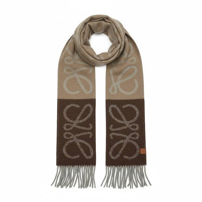 🤎 Loewe Anagram Scarf – Warm Brown Gradient Quiet Luxury ✨