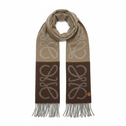 🤎 Loewe Anagram Scarf – Warm Brown Gradient Quiet Luxury ✨