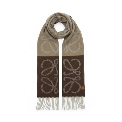 🤎 Loewe Anagram Scarf – Warm Brown Gradient Quiet Luxury ✨
