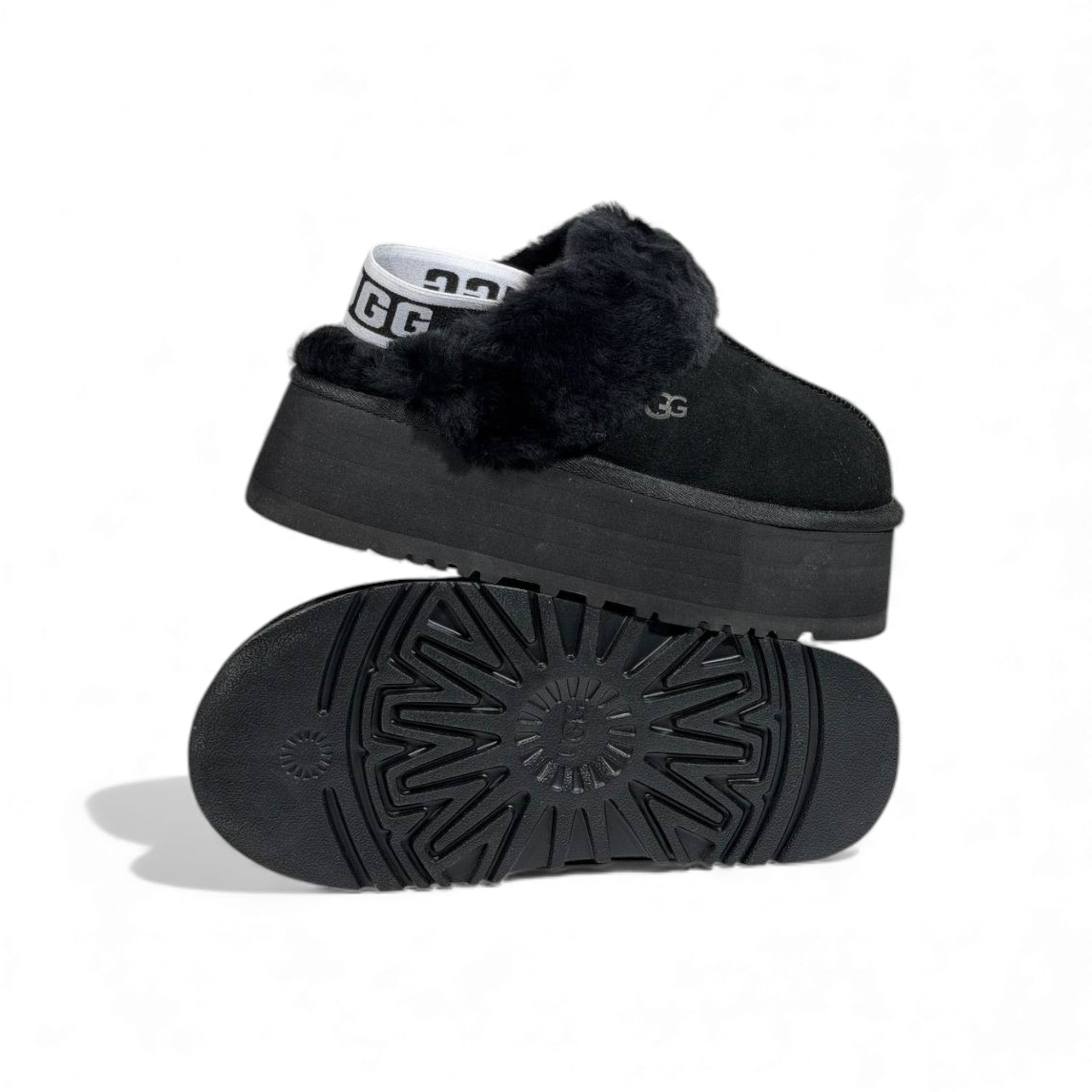 UGG Platform Cozy Slippers – Black Ultimate Comfort Edition 🖤✨