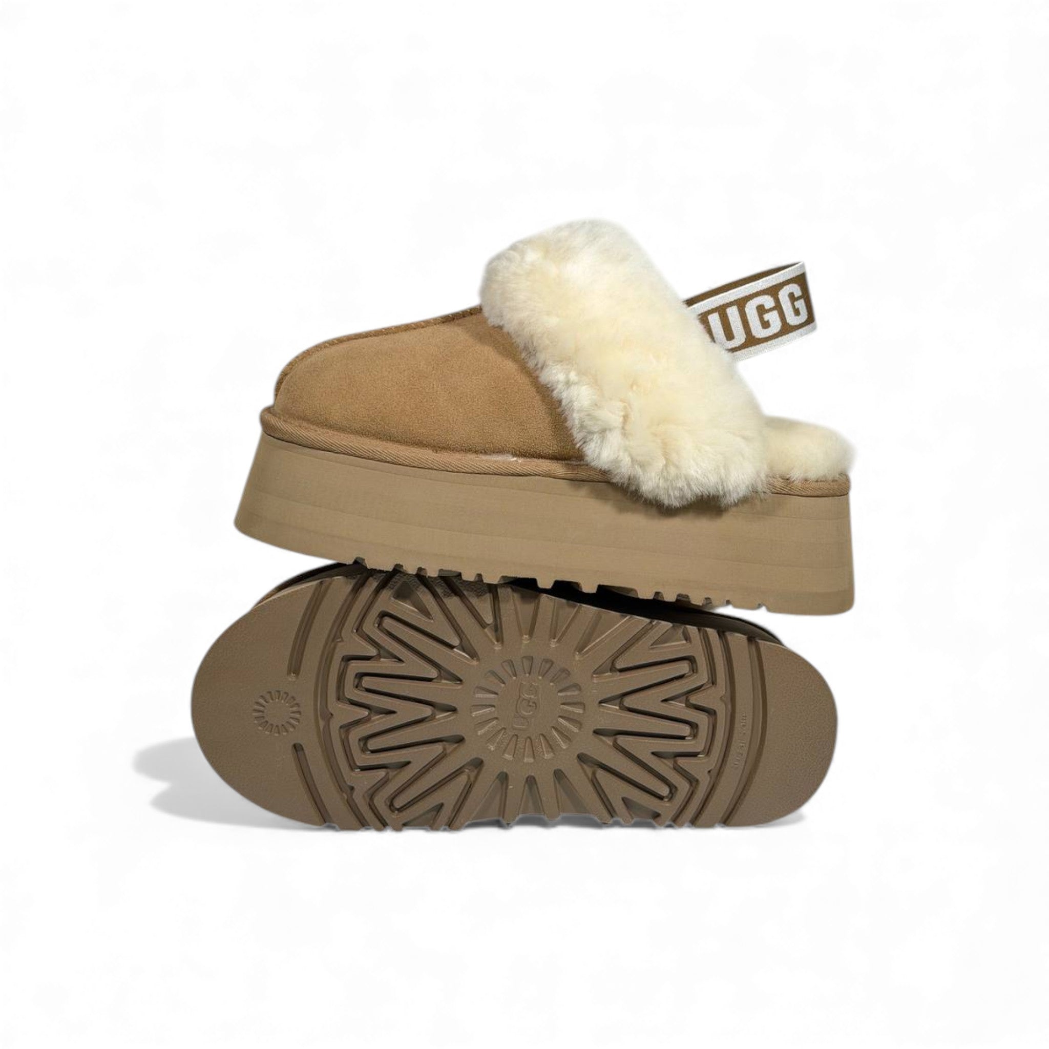 UGG Platform Cozy Slippers – Chestnut Faux Fur Edition 🤎❄️