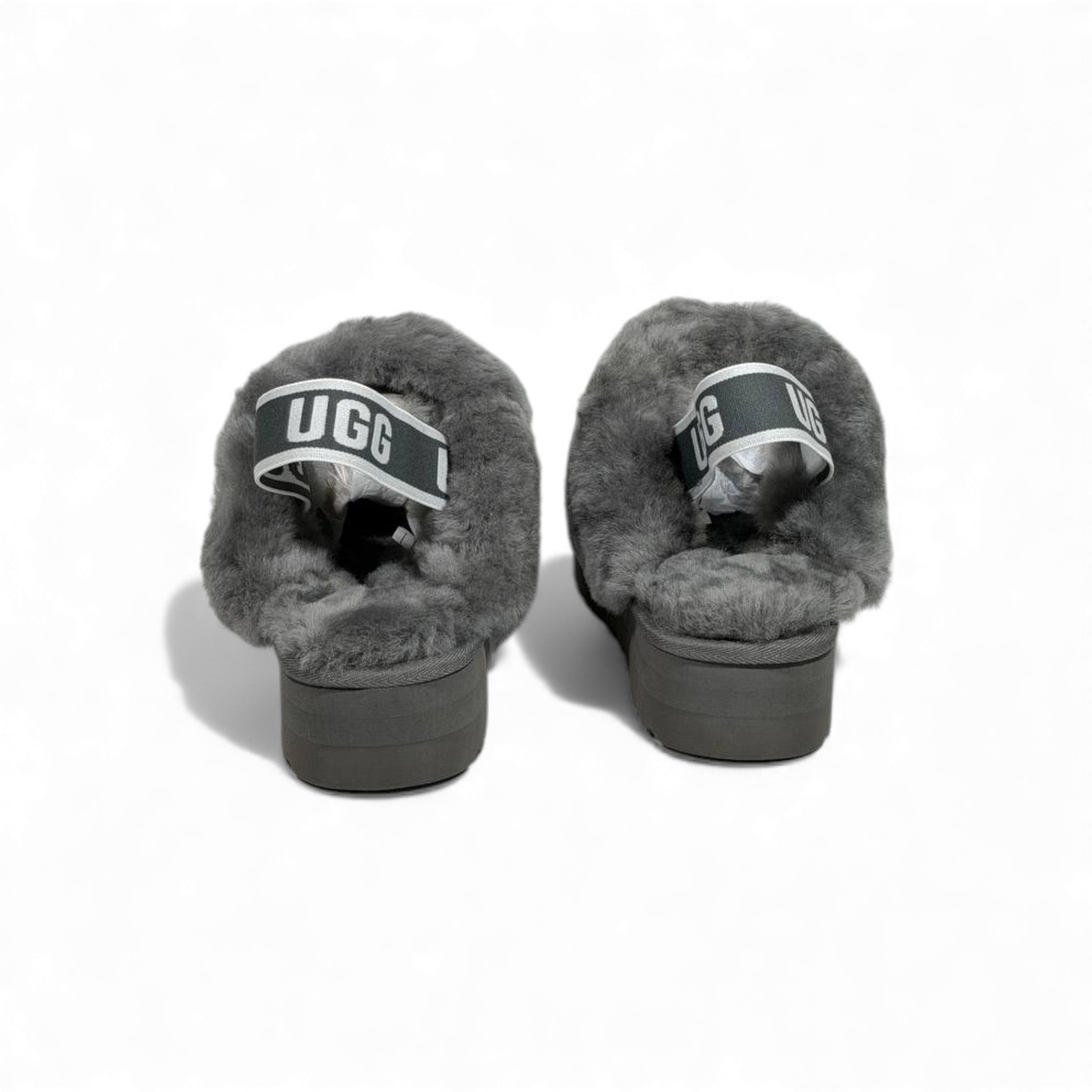 UGG Platform Cozy Slippers – Charcoal Grey Fur Edition 🩶❄️