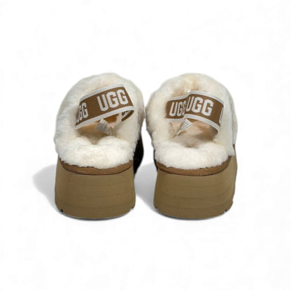 UGG Fluff Cross Platform Slippers – Cream Cloud Comfort 🤍✨