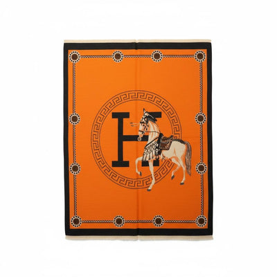 Hermès Iconic Horse Silk Scarf – Orange Statement Edition 🐎🧡