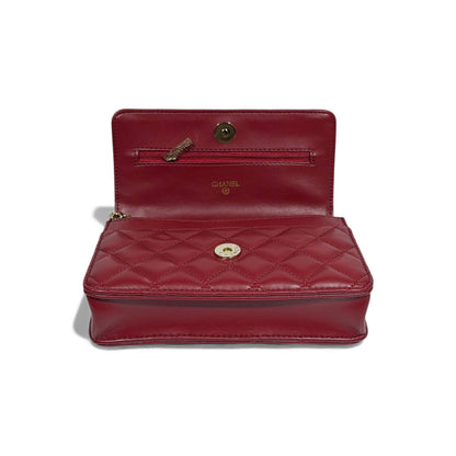 ❤️ Chanel Classic Quilted Mini Bag 👜✨ | Burgundy Red Elegance