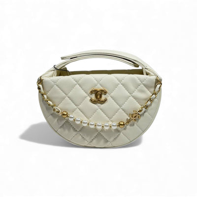 🤍 Chanel White Pearl Chain Bag 👜✨ | Timeless Luxury