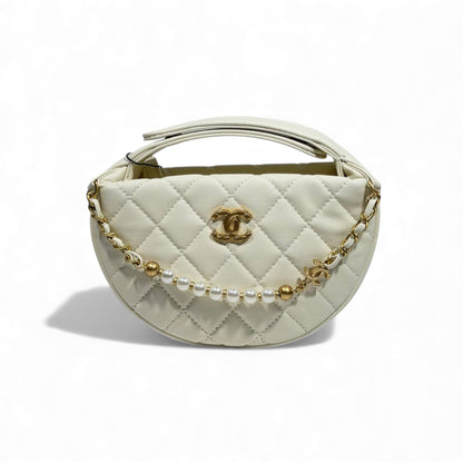 🤍 Chanel White Pearl Chain Bag 👜✨ | Timeless Luxury