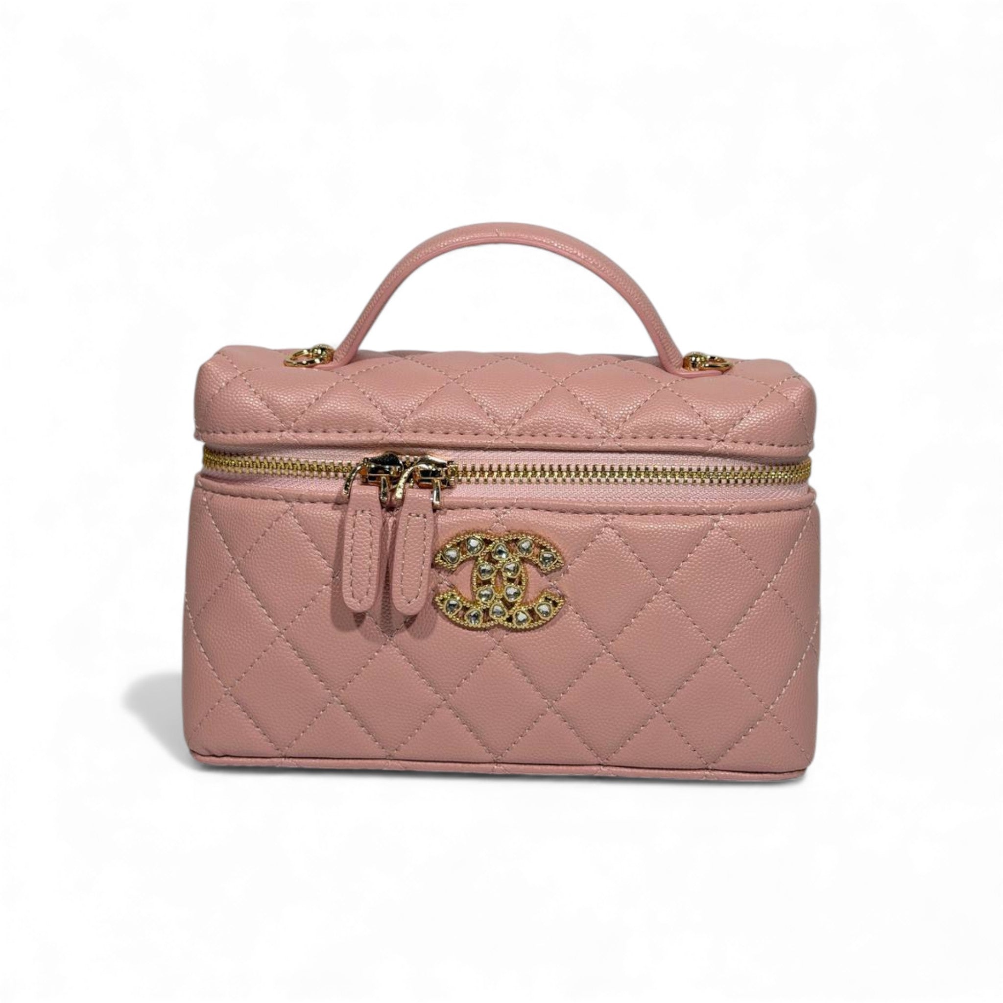 💗 Chanel Pink Quilted Vanity Case 💎✨ | Elegant Luxury Essential