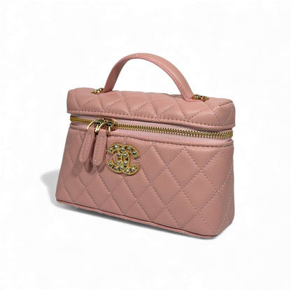 💗 Chanel Pink Quilted Vanity Case 💎✨ | Elegant Luxury Essential