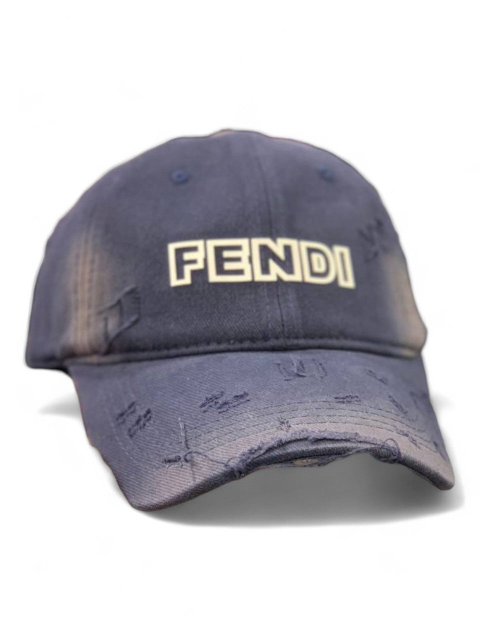 Fendi Distressed Logo Cap