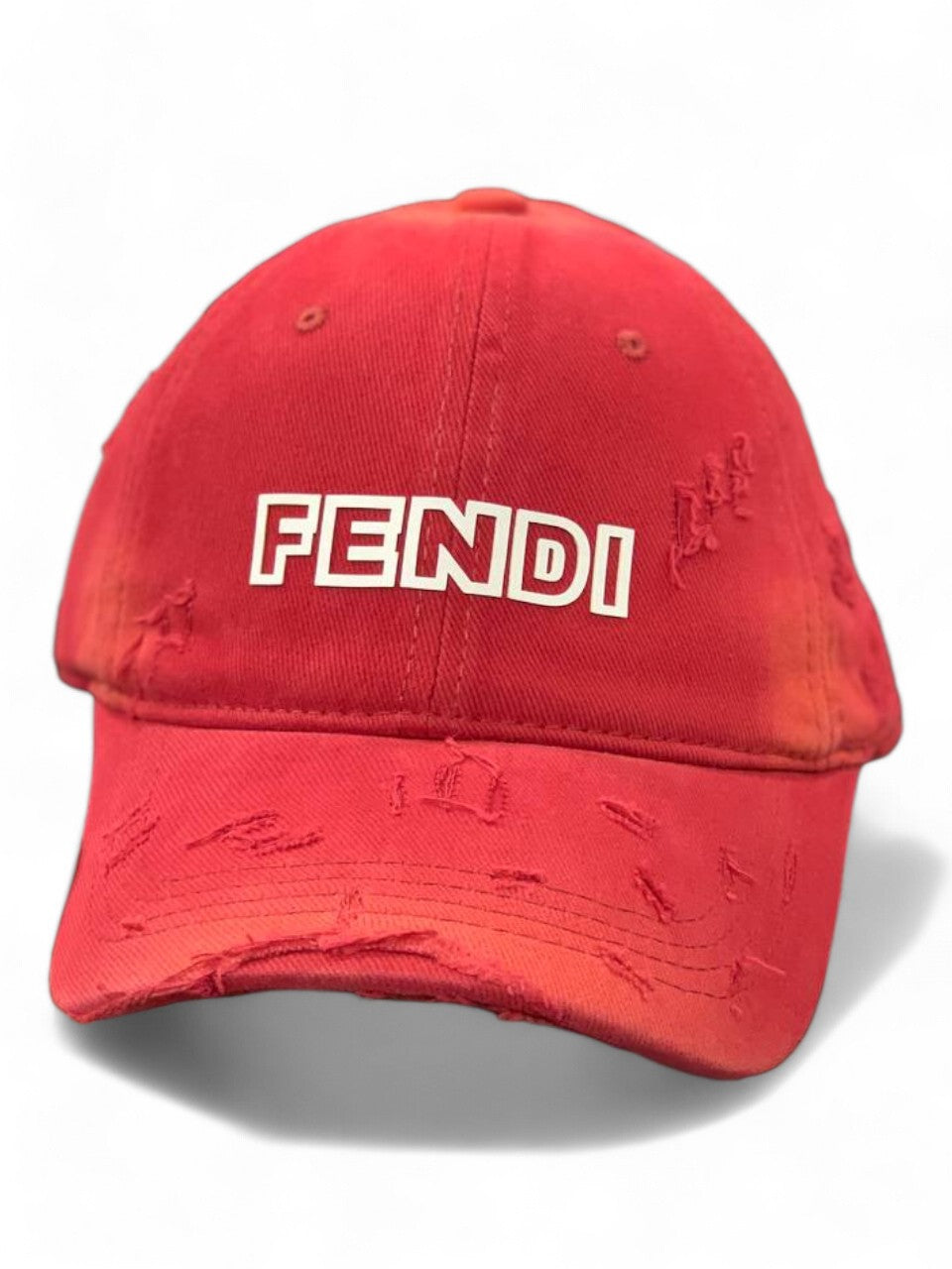 Fendi Distressed Logo Cap