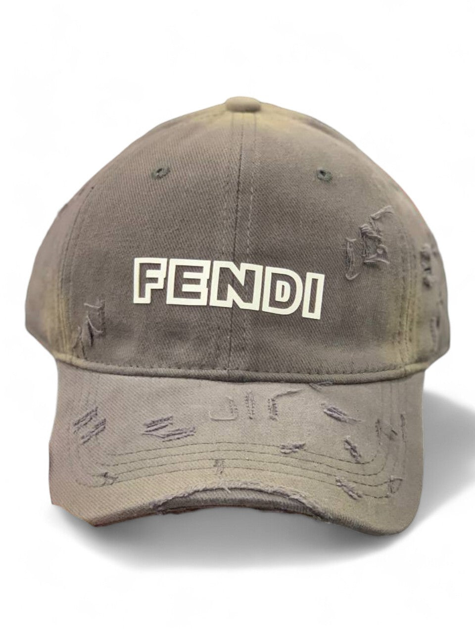 Fendi Distressed Logo Cap