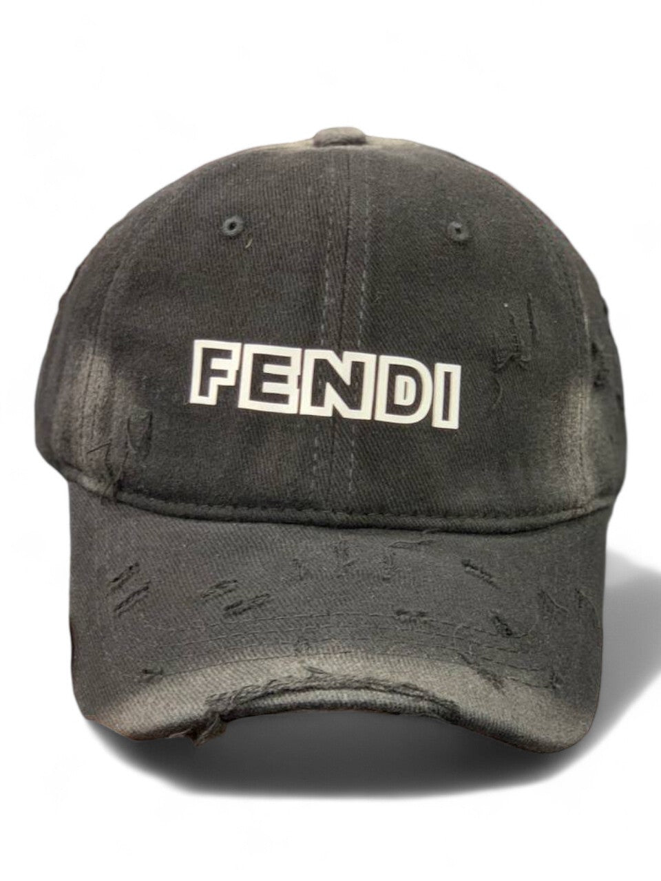 Fendi Distressed Logo Cap