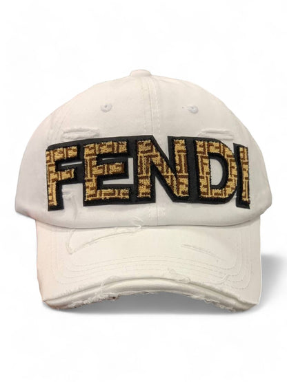 Fendi Distressed Logo Cap