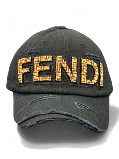 Fendi Distressed Logo Cap