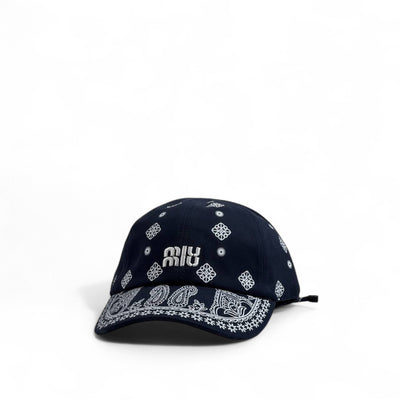 Miu Miu Navy Bandana Print Cap – Luxury Streetwear Icon