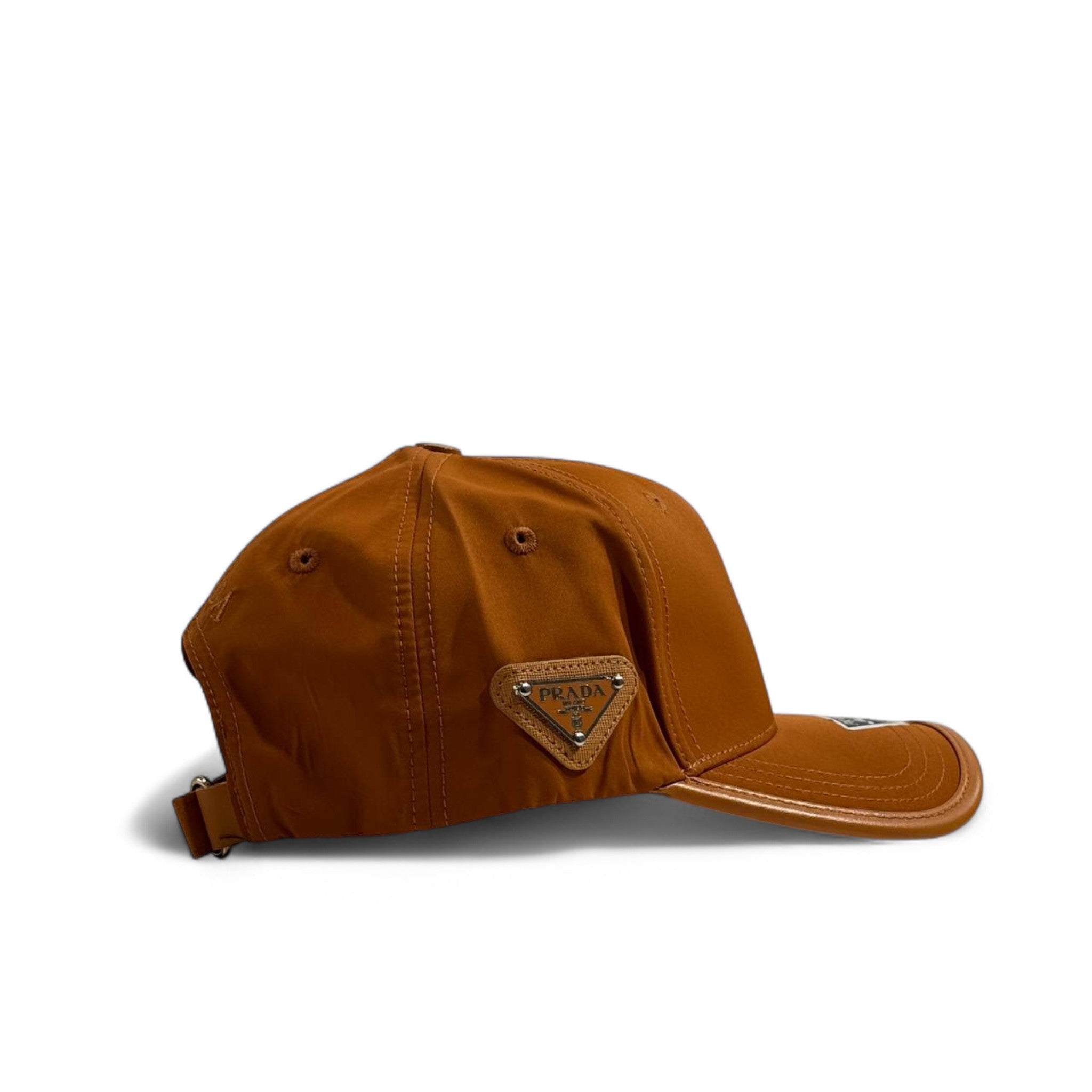 Prada Brown Nylon Cap – Iconic Triangle Logo 🧢🤎✨
