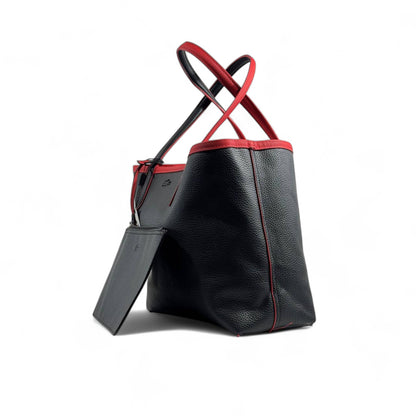 Lacoste Double-Face Reversible Tote Bag with Pouch – Red & Black 👜🐊✨