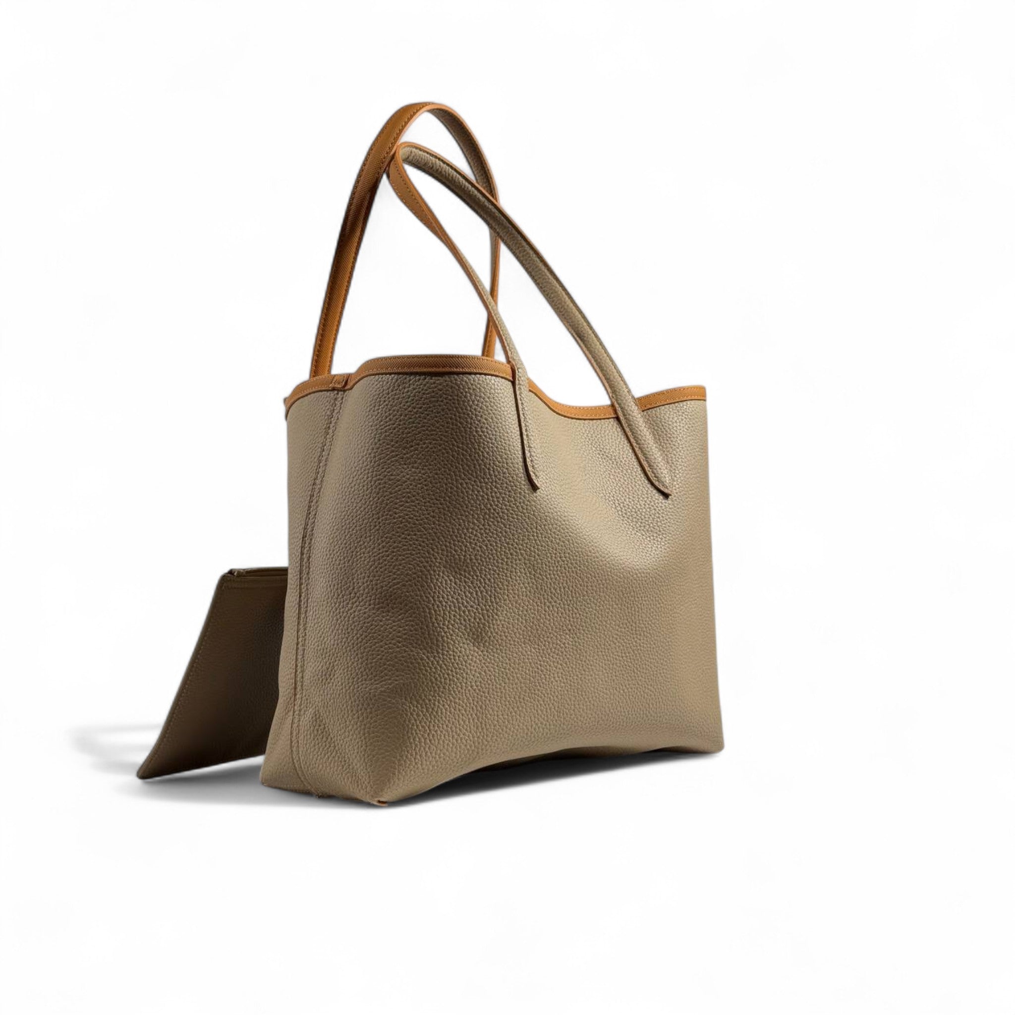 Lacoste Double-Face Reversible Tote Bag with Pouch – Camel & Taupe 👜🐊✨