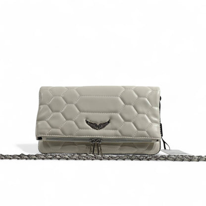 Zadig & Voltaire Quilted Wing Emblem Crossbody Bag – Light Beige 🤍✨