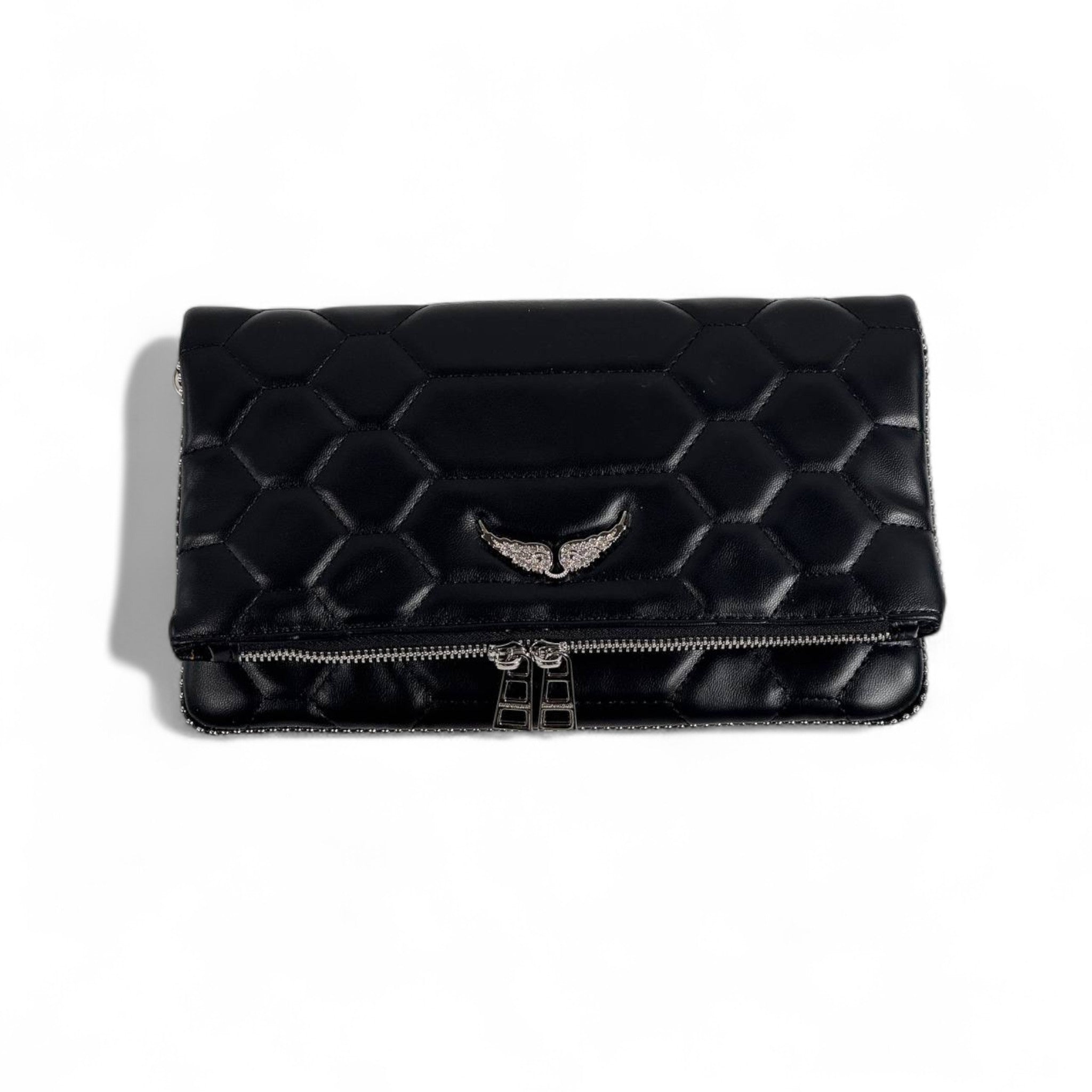 Zadig & Voltaire Quilted Wing Emblem Crossbody Bag – Black 🖤✨