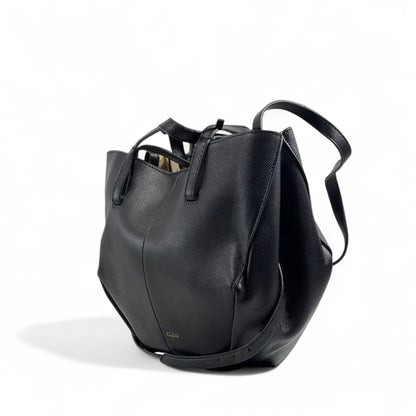 Polène Paris Leather Tote Bag with Matching Pouch – Black 🖤