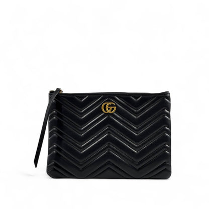 Gucci Marmont Black Quilted Leather Pouch – GG Logo 🖤✨