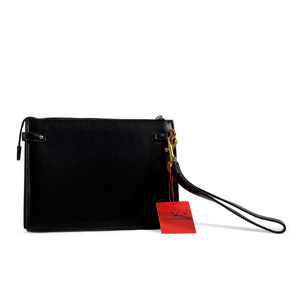 Valentino Garavani VLogo Black Leather Pouch – Gold Hardware 🖤✨