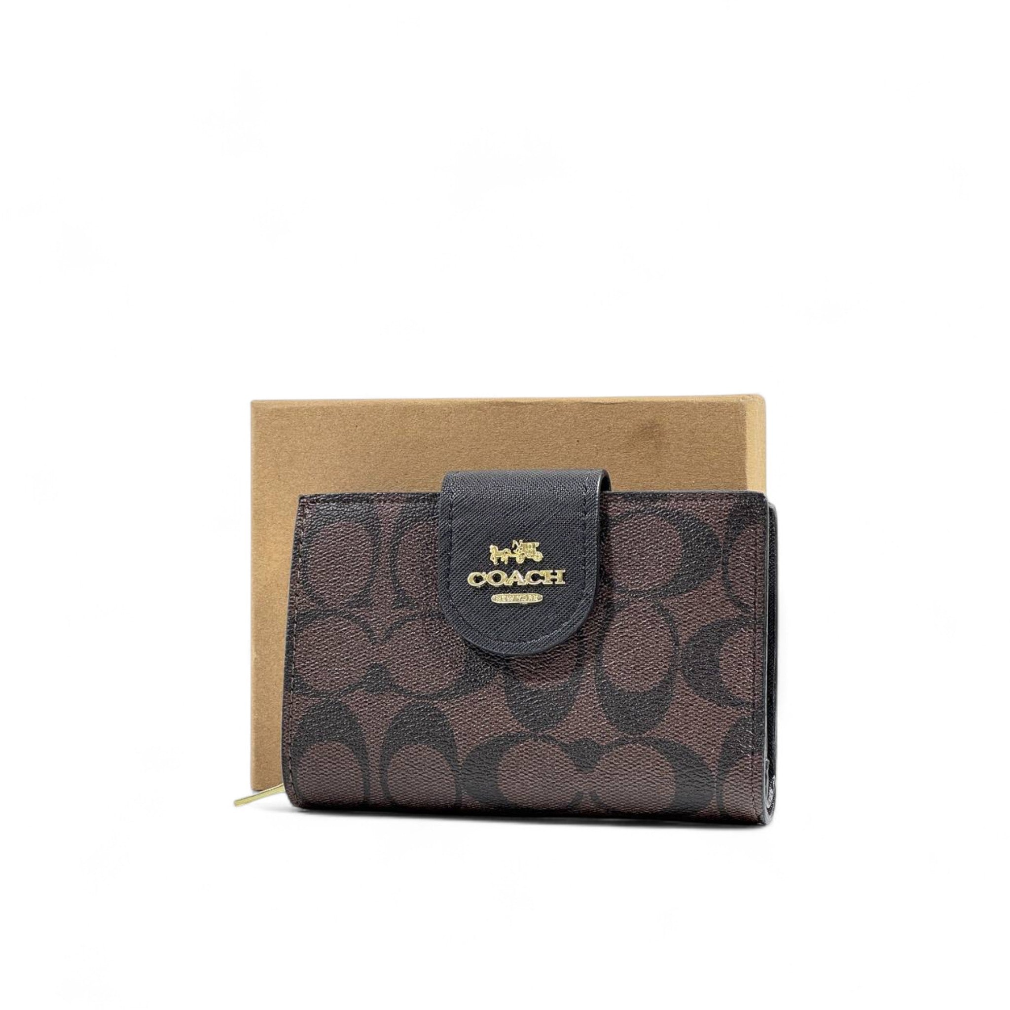 🤎🖤 Coach Signature Brown & Black Wallet – Classic Elegance Redefined ✨