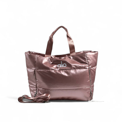 🌸 Alo Metallic Rose Tote Bag – Chic, Spacious & Everyday-Ready ✨